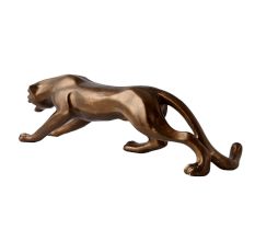 Handcrafted Resin Panther Figurine in Antique Finish