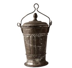 Brass Bucket With Embossed Pattern With Lid