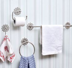 Silver Wall Mounted Brass Toilet Roll Holder