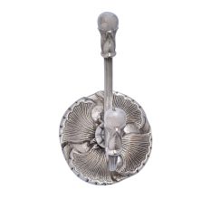 Silver Brass Hat And Coat Hook On Floral Base