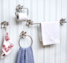 Brass Silver Butterfly Towel Ring