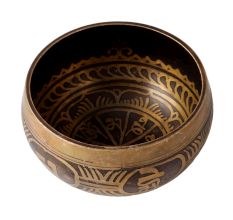 Black Brass Tibetan Om Mani Padme Hum Singing Bowl
