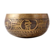 Black Brass Tibetan Om Mani Padme Hum Singing Bowl