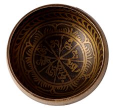 Black Brass Tibetan Om Mani Padme Hum Singing Bowl