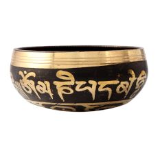 Black Brass Tibetan Singing Bowl For Meditation