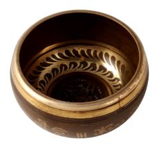 Brown Brass Tibetan Mantra Singing Bowl
