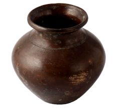 Indian Ceremonial Brass Water Pot InÂ Tribal Folk Style