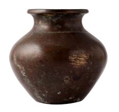 Indian Ceremonial Brass Water Pot InÂ Tribal Folk Style