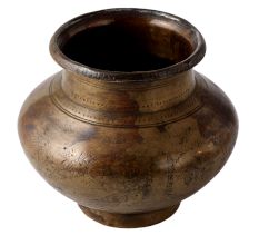 Old Brass Water Pot With Hand Engraved Design