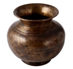 Vintage Finish Brass Carving Pot