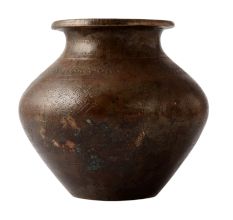 Faded Carved Design Brass Water Pot