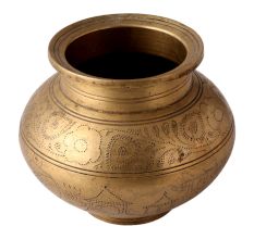 Etched Holy Brass Pot For Worship