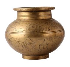 Etched Holy Brass Pot For Worship