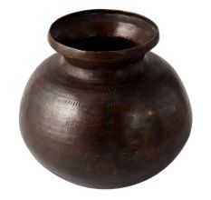 Brass Indian 19th Century Water Pot With Generous Belly