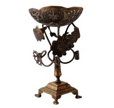 Brass Incense burner Stand With Leaves foliage