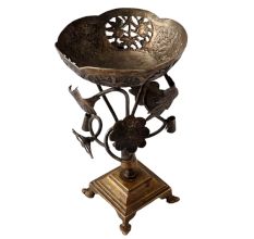 Brass Incense burner Stand With Leaves foliage
