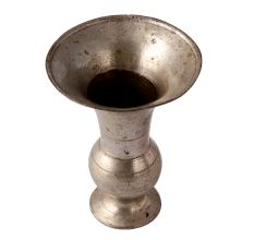 South Indian Brass Vase Urn In Silver Finish
