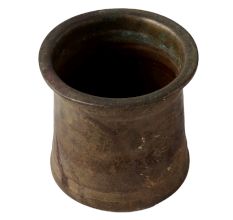 Vintage Brass Charnamrit Cup In Dark Finish