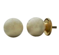 Cream Round Ceramic Knob