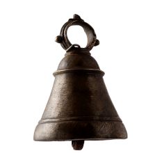 Heavy Brass Temple Ghanta In Dark Finish