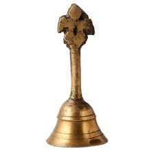 Brass Hand Held Bell With God Finial