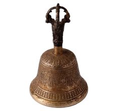 Brass Tibetan Singing Bell With Dorje Handle