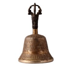 Brass Tibetan Singing Bell With Dorje Handle