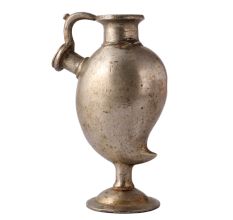 Oval-shapedÂ BrassÂ Islamic Hukka PotÂ In Nickel Finish