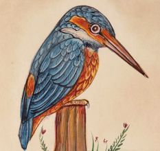 The Kingfisher Watercolor Bird Painting