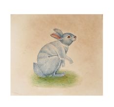 Miniature Bunny Rabbit Watercolor Painting