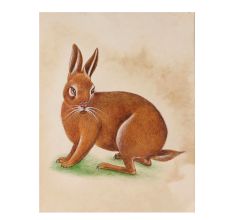 Brown Rabbit Canvas Water Color Painting