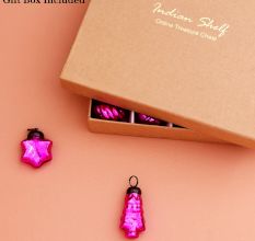 25 Pieces Pink Tiny Christmas Ornaments 