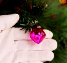 25 Pieces Pink Tiny Christmas Ornaments 