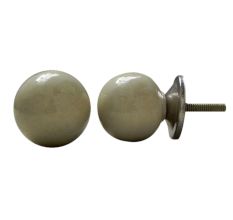 Cream Round Ceramic Knob