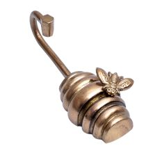 Bee Honeycomb Aluminum Hook In Golden Finish