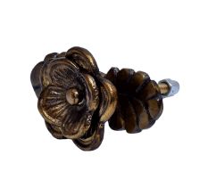 Rose Flower On Leaf Aluminum Knob In Dark Finish
