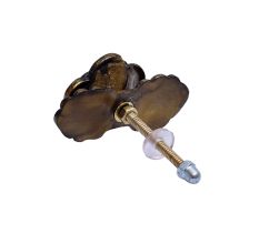 Rose Flower On Leaf Aluminum Knob In Dark Finish
