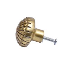 Engraved Flower Aluminum Knob