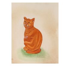 Orange Cat in a Watercolor Painting