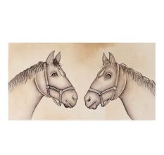 Twin Horses Sketch Painting