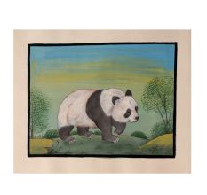 Panda in the Bamboo Grove Water Color painting