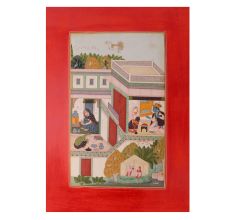 Cloth Painting Of Krishna and Radha In Paus Month