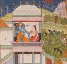 Cloth Painting Of Baramasa The Month of Vaishakha