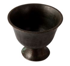 Brass Mughal Period Pedestal Vase In Dark Finish
