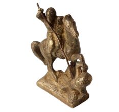 Brass Warrior Riding On Horse Statue