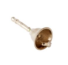 Brass  Hand Held Pooja Bell In Silver Finish