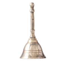 Handheld Brass Bell or Ghanti For MandirÂ In Silver Finish