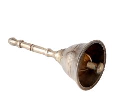 Handheld Brass Bell or Ghanti For MandirÂ In Silver Finish