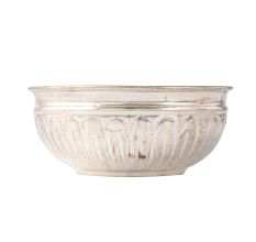 Silver Plated Brass Medium Carved Bowl