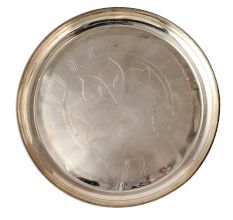 Handmade Pure Brass Plate In Silver Finish